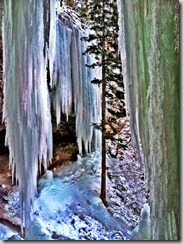photo of the frozen water fall in Spearfish Canyon
