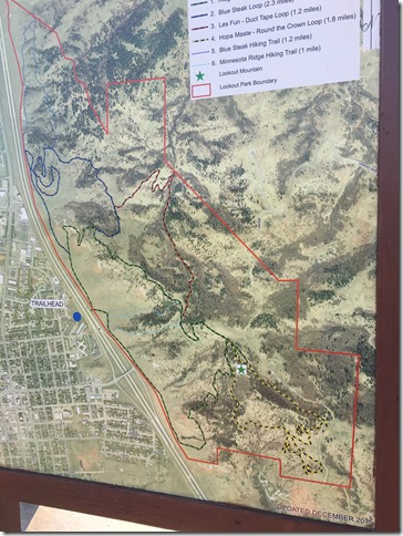 Hiking Map of Lookout Mountain Park Spearfish South Dakota